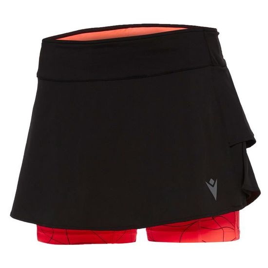 Jupe short femme Macron Running Xena noir orange fluo L