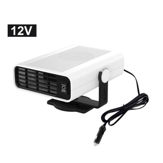 Défroisseur/dégivreur De Voiture 12V – Chauffage Portable Rapide, Rotation 360°, 150W, Pour Pare-brise Et Habitacle (155x100x80 Mm)