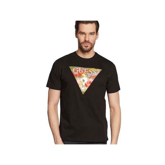 T-shirt Guess Noir Femme Taille S - 94% Coton, 6% élasthanne - Occasion Très Bon état