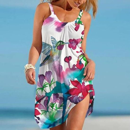 Robe Longue Sans Manches Moulante Pour Femmes, Robe D'été De Plage