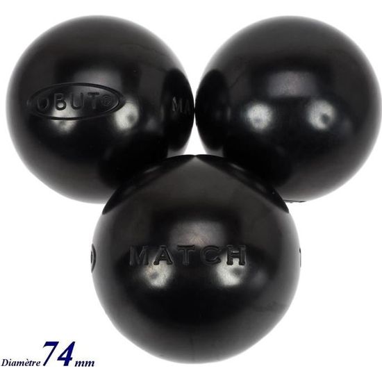 Boules de pétanque Match+ durete+ 75mm - Obut - 690g - Sport