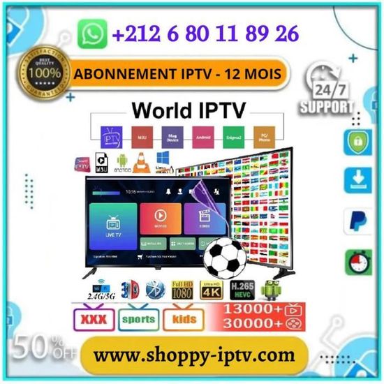 IPTV Abonnement Smart tv 12 Mois, Livraison très rapide🔥 Cdiscount TV Son Photo