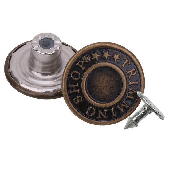 Lot De 10 Rivets Boutons Jeans Laiton Antique 16mm - Remplacement Ou Customisation - Neuf - Marque Telliswelt - Fabriqué En Allemagne