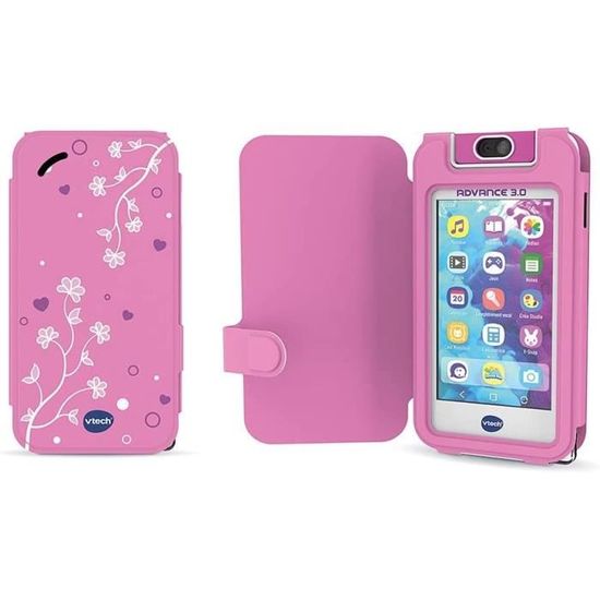Téléphone Portable Enfant VTech KidiCom Advance 3.0 - Version FR, Rose, Pour 6-12 Ans, Sécurisé Jeux Enfant