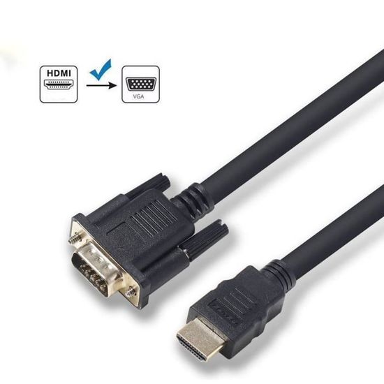 Câble HDMI Trixes mâle 1.8 m vers VGA - Chargeur et câble d'alimentation PC  - Achat & prix