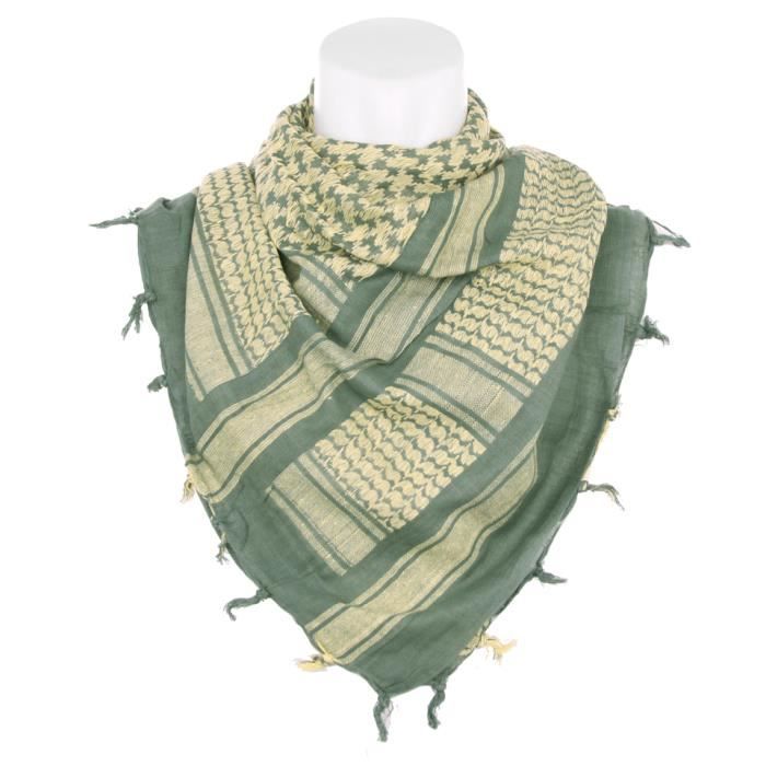 Keffieh 100% Coton Shemagh Militaire - Foulard Ethnique Uni 120x120 Cm, Pour Homme Et Femme