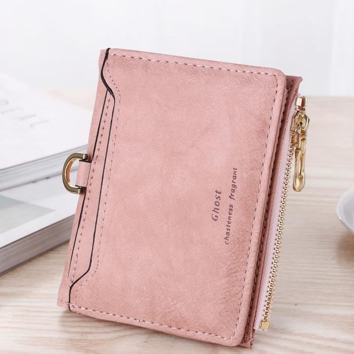 Portefeuille Femme En Simili Cuir Souple - Rose Rétro, Format Compact, Idéal Quotidien