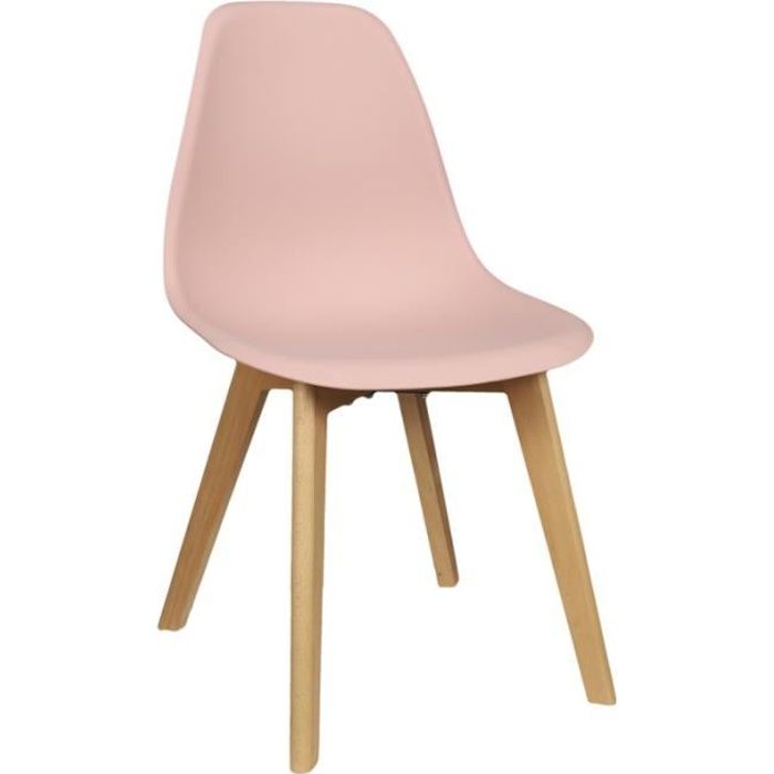 Poufs fauteuils et chaises - Chaise scandinave - Coque poudrée - L 54,1 x l 46 cm x H 85,5 cm - Rose