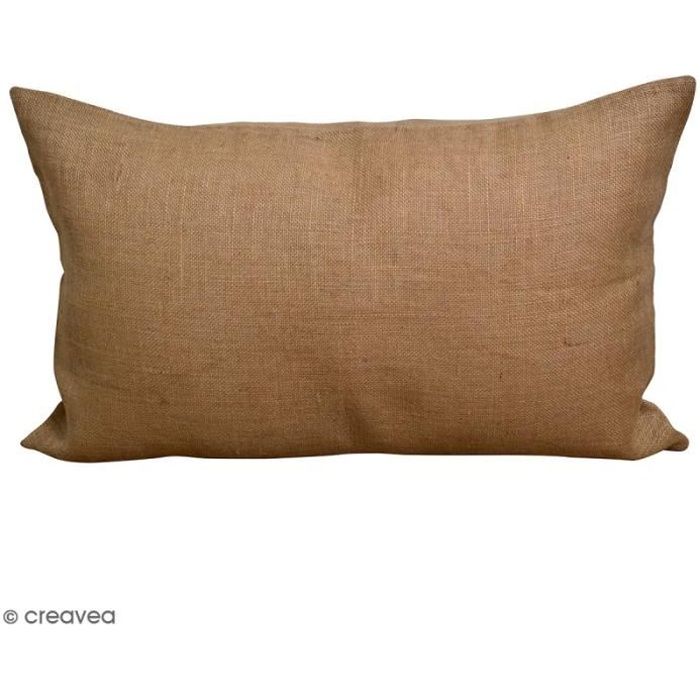 Housse de coussin en toile de jute naturelle - 40 x 65 cm
