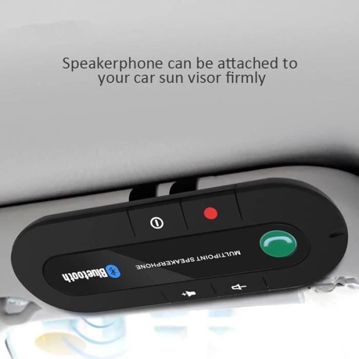 Kit mains libres Bluetooth pour voiture Lecteur de musique MP3 sans fil Clip pare-soleil Haut-parleur