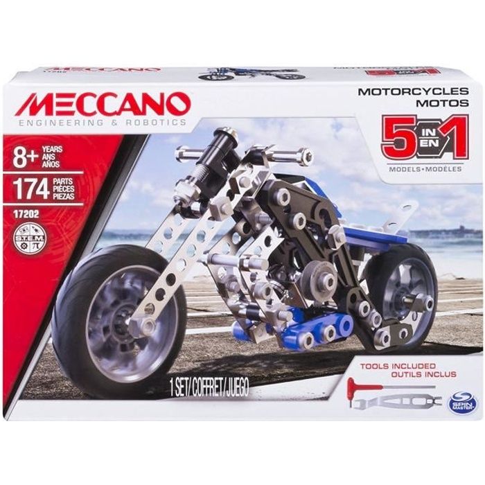 Meccano - 6036044 - Jeu de Construction - Motos 5 Modèles