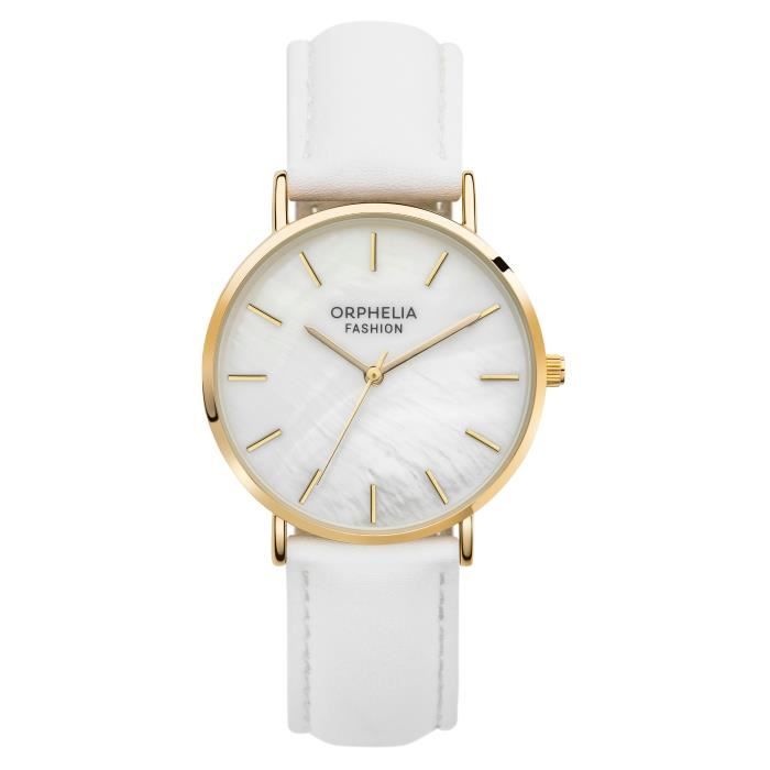Orphelia Fashion - Montre Femme - Quartz Analogique - Bracelet Cuir Blanc - OF711807