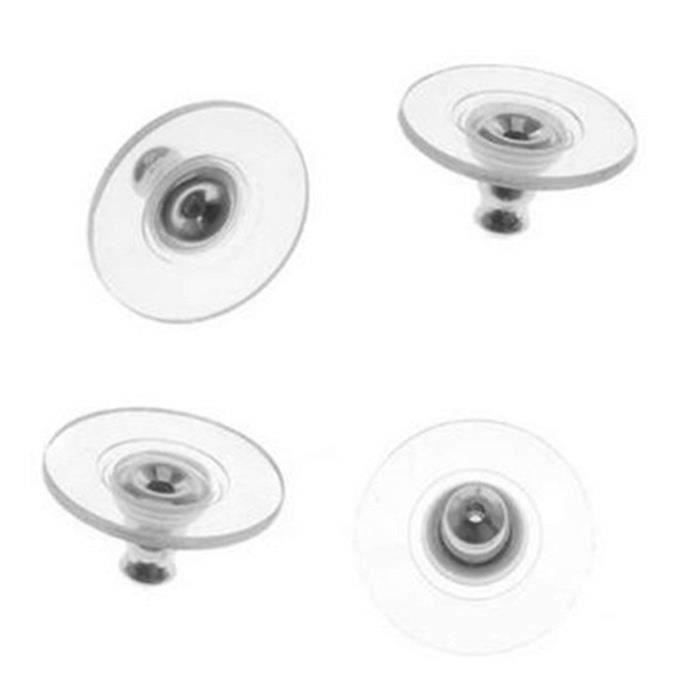 MOR 50 pcs Boucles d'oreilles fermoirs de sécurité d'embrayage avec plastique Pad poteaux