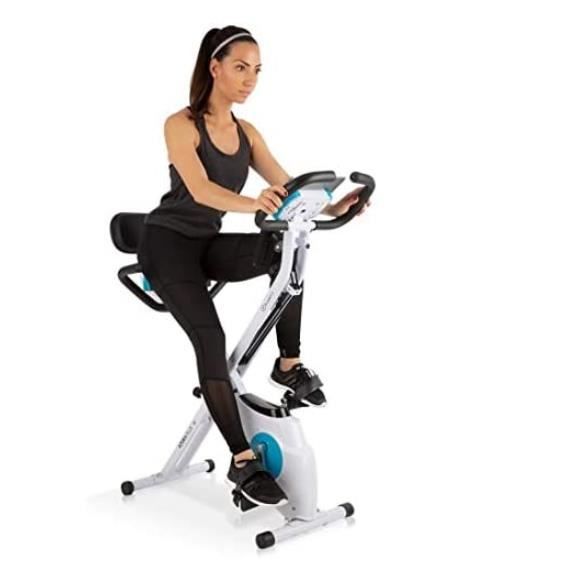 Plus Vélo d'exercice 3-en-1 - Fitness Bike, Cardio Training, Entraînement par Courroie, Pulsomètre, 8 Niveaux de résistance magnétiq