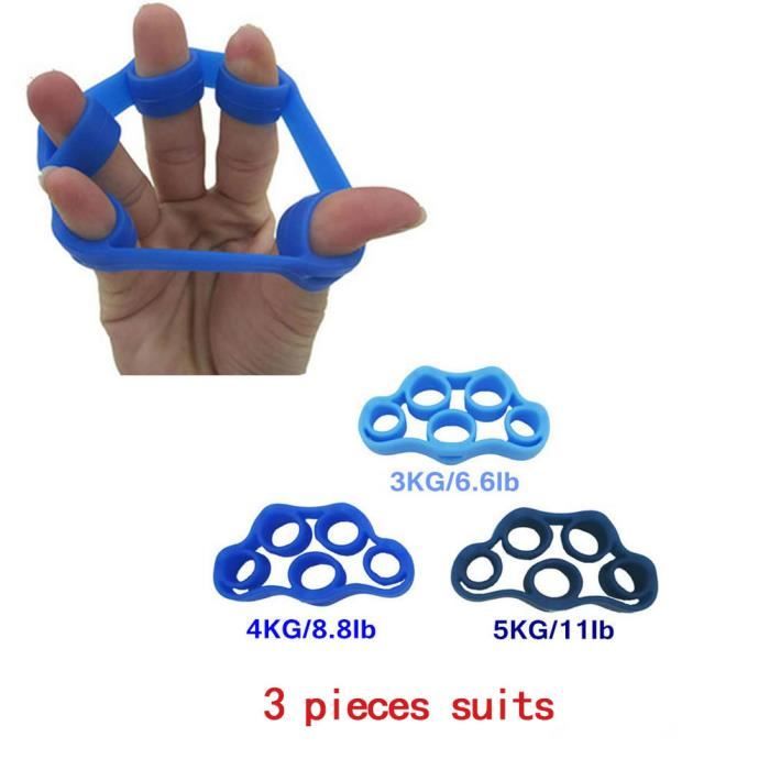 3 Pcs Colore Finger Stretcher Force Entraîneur Doigts Exercice Bande élastique Équipements en silicone