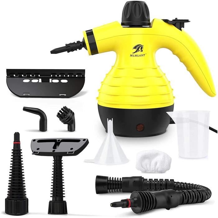 Petit Nettoyeur Vapeur Portable Polyvalent,Mini Nettoyage Nettoyant,Avec 9 Accessoires Pour éliminer Les Taches de Rideau,Vitre,Ta