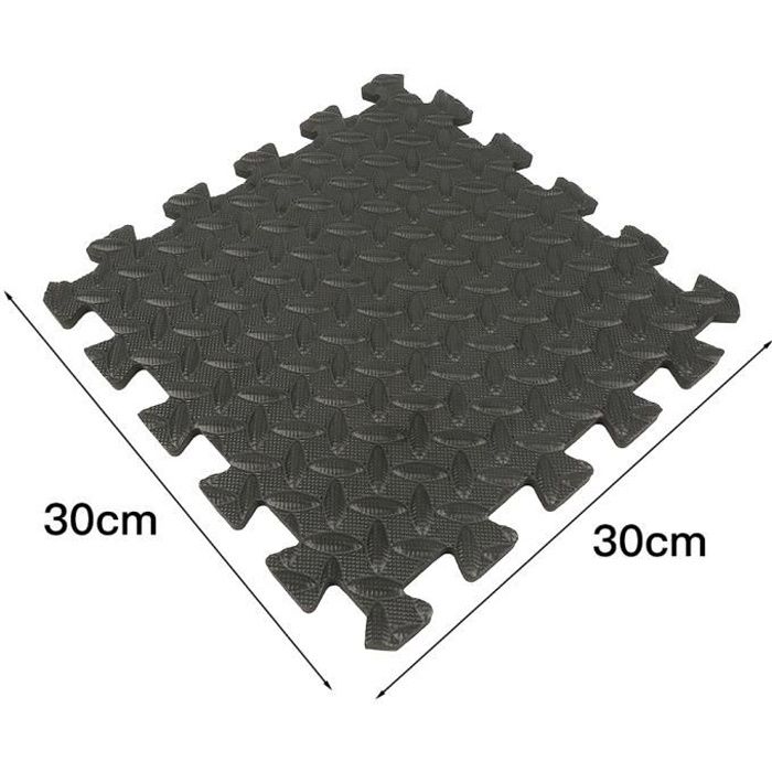 16 Tapis de Protection de Sol - Dalles en Mousse sans BPA + Bordures | Matelas Puzzle pour Matériel Fitness, Gym, Musculation