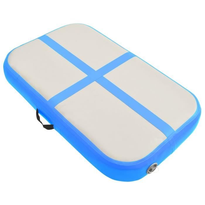 9465•NOEL FRIDAY• Tapis de gymnastique gonflable avec pompe - Tapis de yoga Tapis de Sol Fitness 60x100x10 cm PVC Bleu