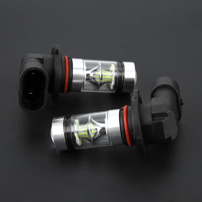 Qiilu ampoules de phare 2 pièces 9006 / HB4 100W blanc LED haute luminosité phare ampoules Kit antibrouillard voiture conduite