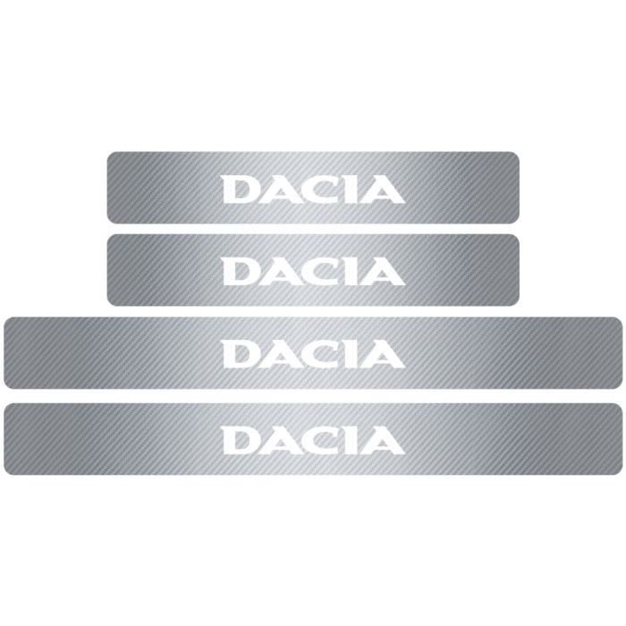 Argent -Plaque de protection en Fiber de carbone pour seuil de porte de voiture, autocollant pour Renault Dacia Duster Logan Sandero