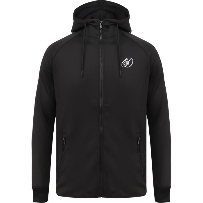 DISSIDENT Sweat Zippé à Capuche Logo Poitirine - Coloris Jet Black Homme