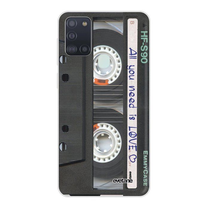 Coque Samsung Galaxy A21S 360 intégrale transparente Cassette Ecriture Tendance Design Evetane.
