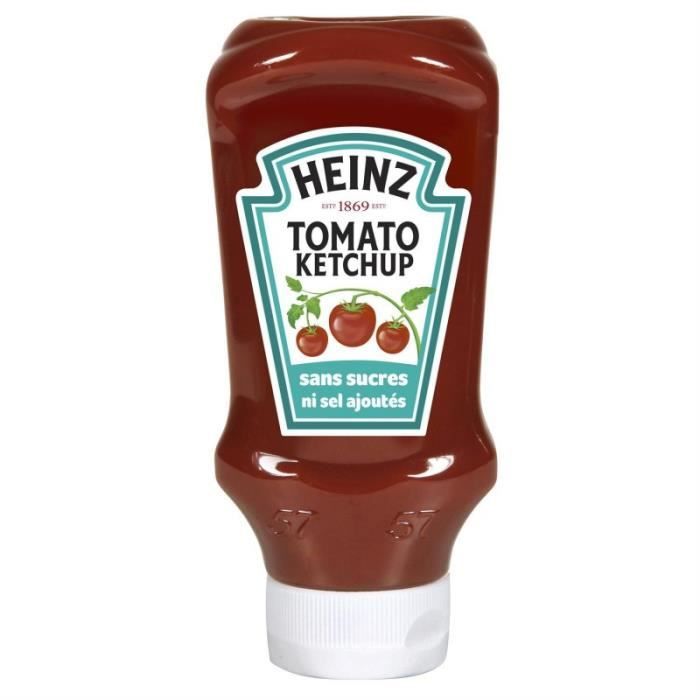 HEINZ - Ketchup Sans Sucres Et Sel Ajoutés 610G - Lot De 3