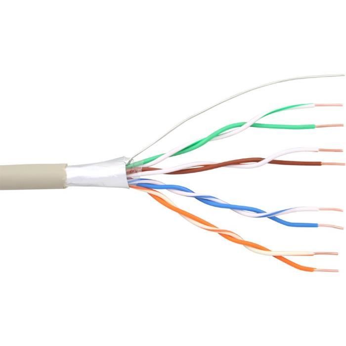 Câble téléphone InLine® 8 fils, 4x2x0,6mm, pour installation, 25m Couronne