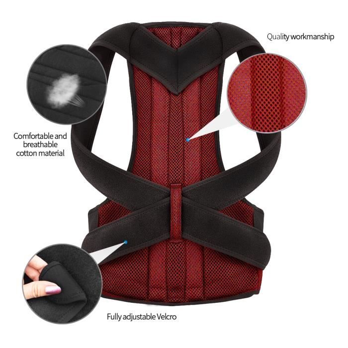 CEINTURE - BOUCLE DE CEINTURE,Dos taille Posture correcteur réglable adulte Correction ceinture taille formateur - Type Rouge-S