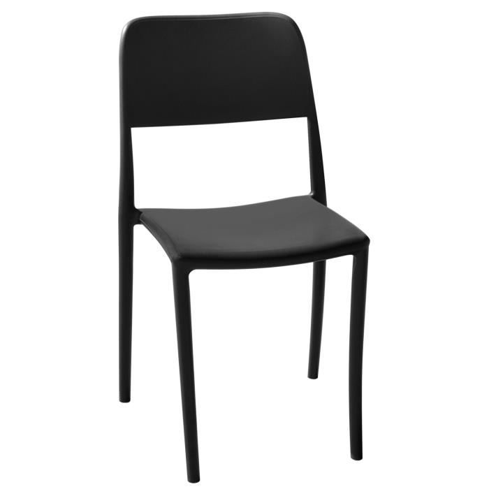 Chaise haute en polypropylène coloris gris anthracite - 44 x 53 x 63 cm