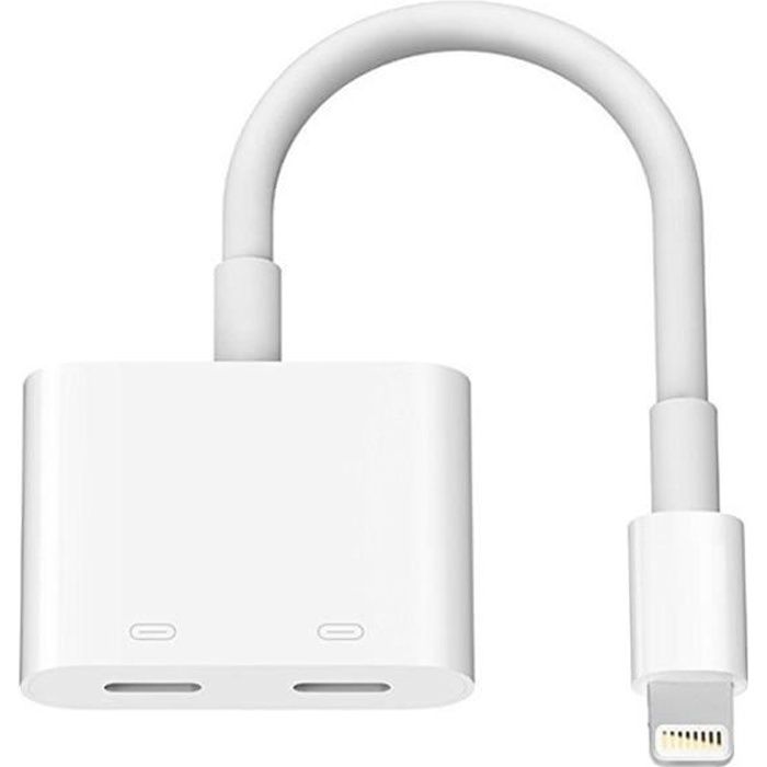 2 en 1 Adaptateur Lightning USB Câble Chargeur &Lightning Audio,- GARANTIE À VIE -TUOYA IPHONE 7 Port Lightning vers Jack Lightning
