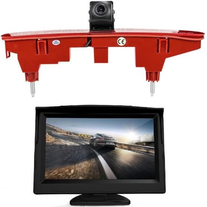 RUMOCOVO Caméra de Recul, feu stop, avec moniteur 4.3 pouces, pour Peugeot Partner Berlingo Partner II, Citroen Peugeot
