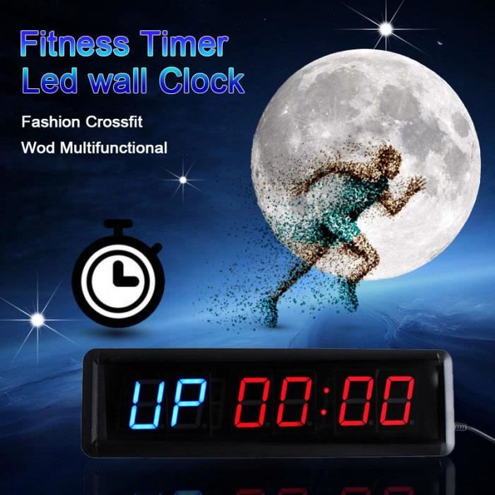 TEMPSA 13.5 Pouce Timer de fitness sport - Minuterie multifonctionnelle pr Gym Match de boxe maison horloge EU PRISE