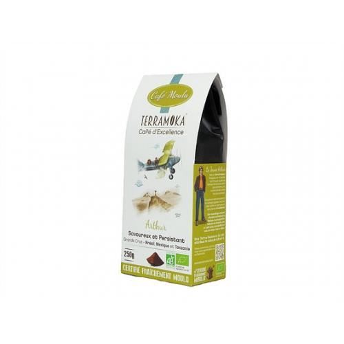 Café bio moulu 80% Arabica , 20% Robusta Tanzanie - Arthur - Terramoka