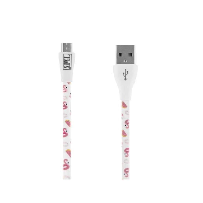 TNB SUMMER - Câble USB/Micro USB 1m - design flamingo