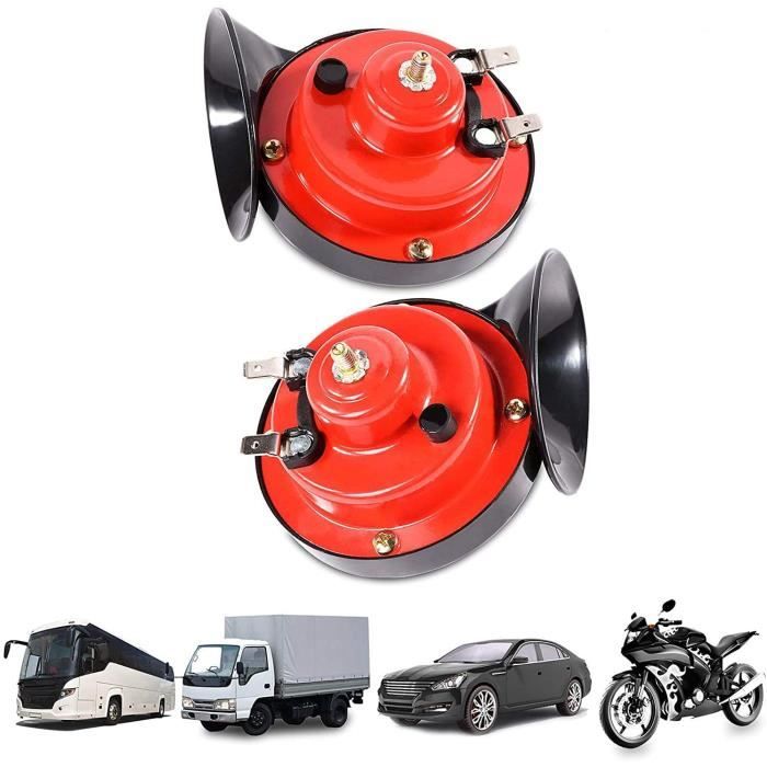 Lot de 2 Cornes de Train 300 DB Super Forte pour Camion, Train, Bateau, Voiture, Voiture, Camion, 12 V, étanche, Double klaxon