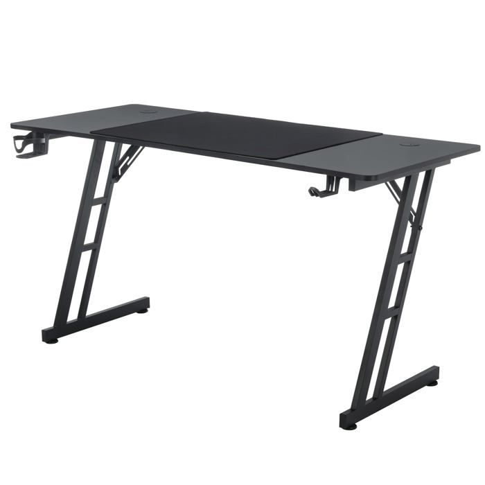 Table de gaming Bureau d'ordinateur de gaming avec surface en fibre de carbone Bureau ergonomique - 140 x 60 x 74cm