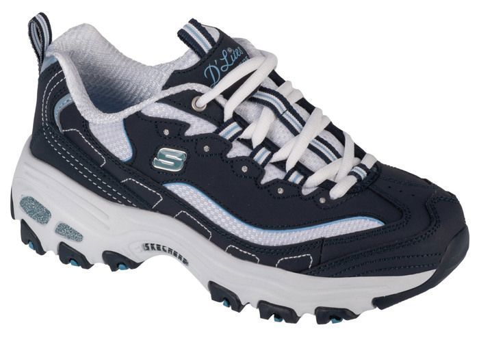 Skechers Skechers DLites Biggest Fan - Baskets femme bleu marine en nubuck Memory Foam