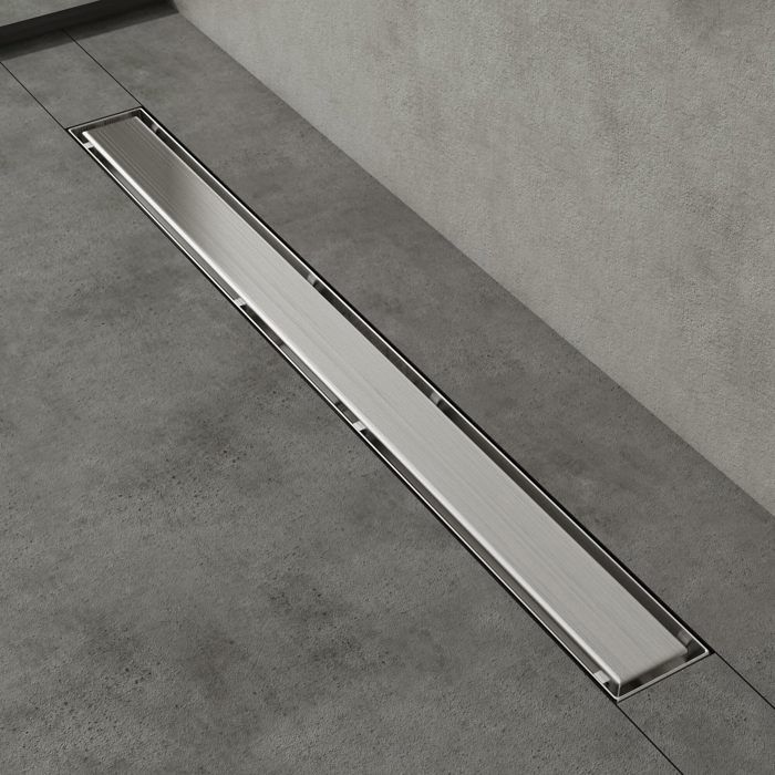 Drain De Sol De Douche Linéaire En Acier Inoxydable 304 - Rectangle 30/60/80 Cm - Avec Filtre à Cheveux - Installation Béton