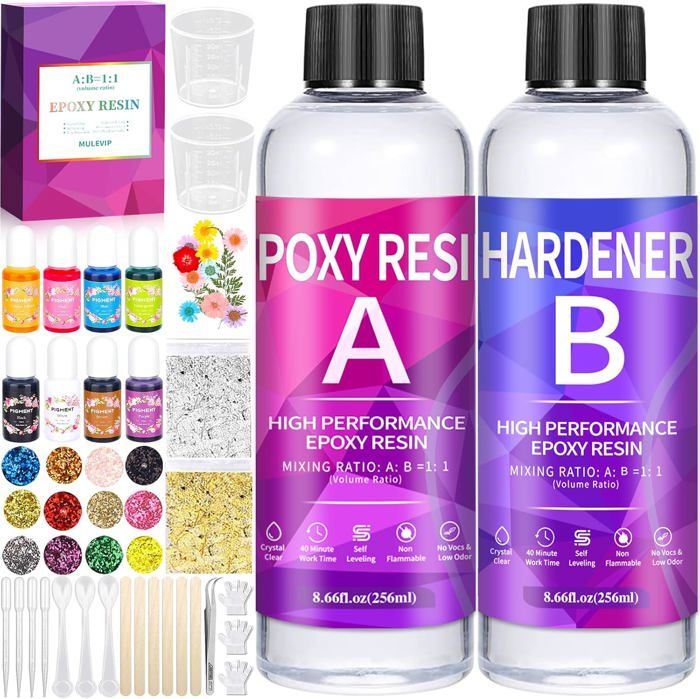 Resine Epoxy 510ml,1:1 Résine Èpoxy Transparente,Kit Resine Epoxy - Main Image