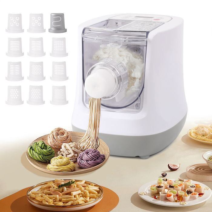 Machine à Pâtes Fraîche - Kotezu - 12 Disques de Pâtes + Ravioli - Pétrissage Sans Effort - 260W Économe - 60dB Silencieuse