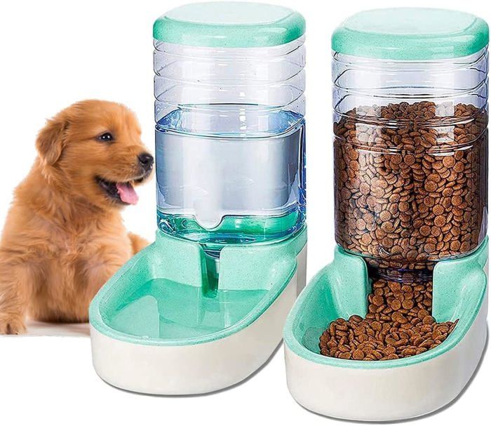 Meilleurs prix pour Distributeur Croquettes Chat,Chien,Automatique,2 Unités,3.8 L,Gamelle À Nourriture Et À Eau Pour Animaux De Compagnie (Vert)