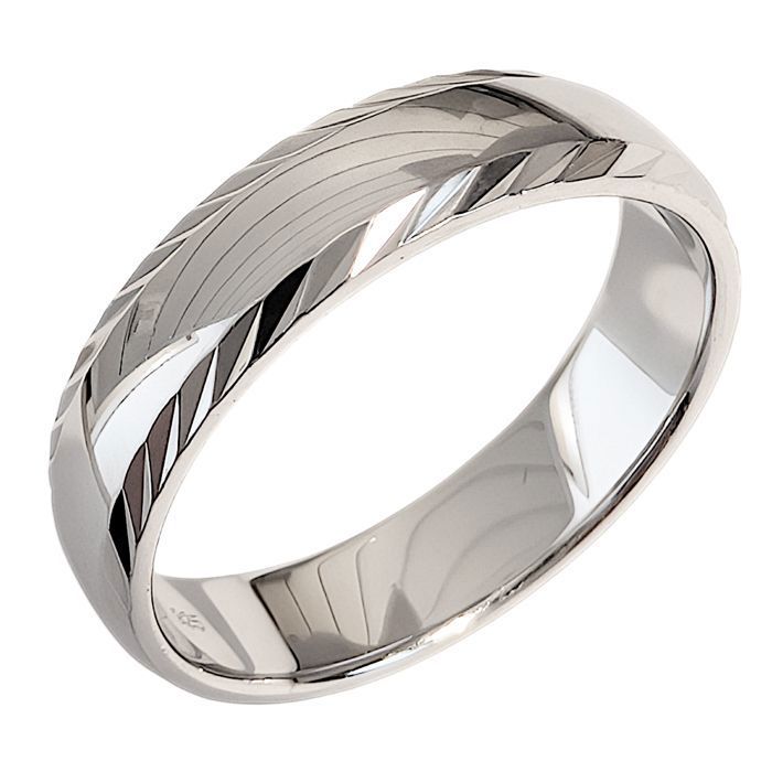 Alliance Homme Argent Rhodié - Largeur 4,5 Mm, Argent 925, Fabriquée En France