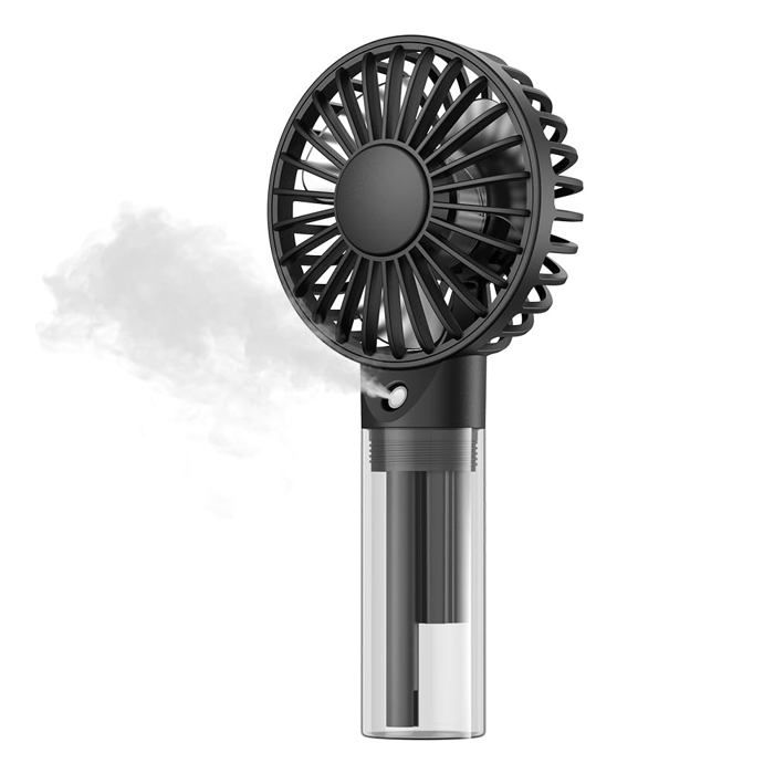 Ventilateur brumisateur portable - Noir - 32 ml - 3 vitesses - Rechargeable - Design léger - Beijiyi