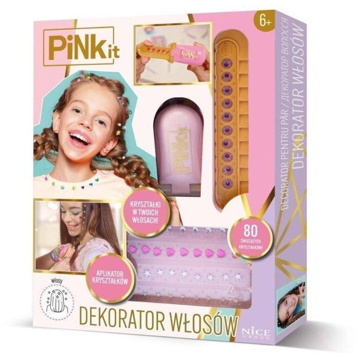 Mascara cheveux - craies a cheveux - paillettes a cheveux Get-it DÃCORATEUR DE CHEVEUX PINK IT