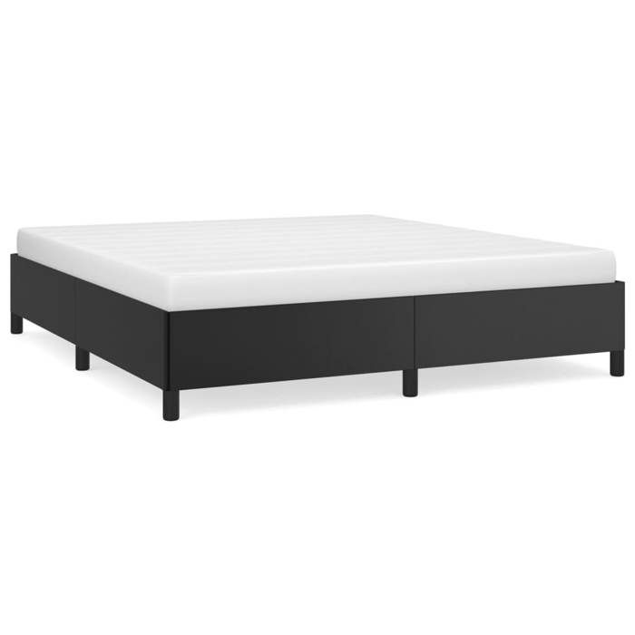 Lit 2 personnes - UU - Cadre de lit - matelas non inclus - noir 160x200 cm - desgin classique - similicuir LL2329