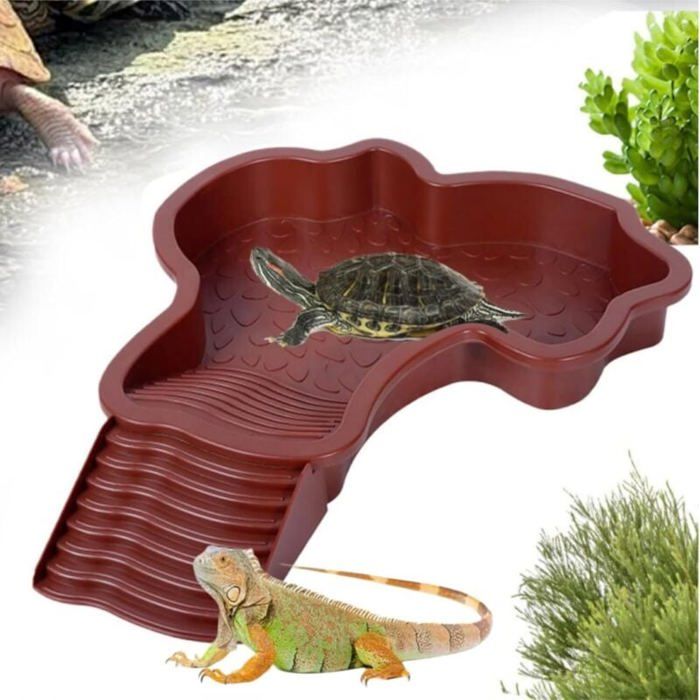 Baignoire Pour Reptiles, Bac De Bain Pour Reptiles, Piscine Pour Tortues Gamelle Reptile Bol D'eau Pour Reptiles Gamelle Pour Reptiles Antidérapant Avec Drainage Pour Tortues, Reptiles 31x25x5cm