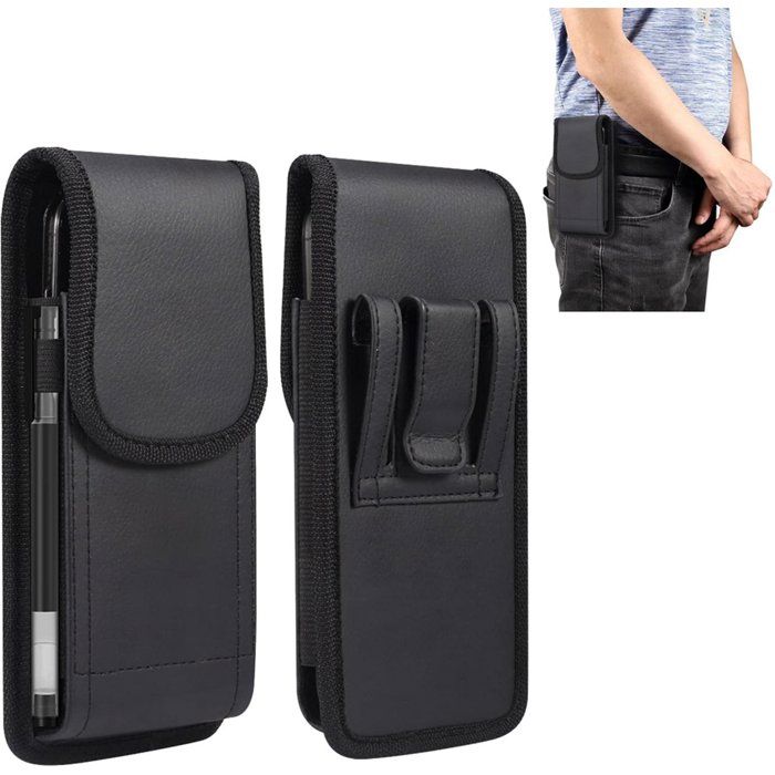 Pochette ceinture - Lot de 2 - Étui pour téléphone - 17 x 85 x 2 cm - Clip ceinture - Étui pour téléphone - Sac banane - Support