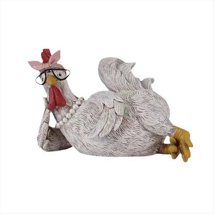 Statue Poule Jardin Résine - Décoration Poulet Amusante Pour Extérieur Et Intérieur