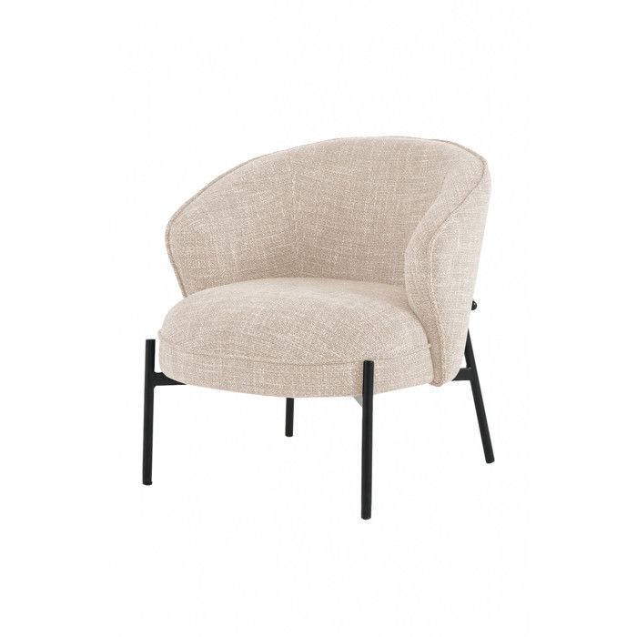 Fauteuil en tissu beige Carl - Amadeus